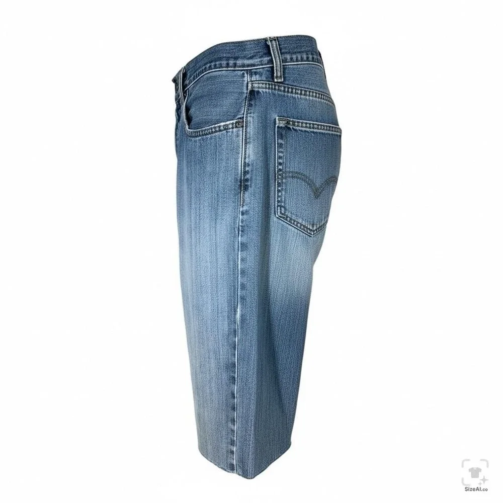 Levis 559 Shorts Mens 36 Blue Medium Wash Relaxed Fit 12 Inseam Denim Casual